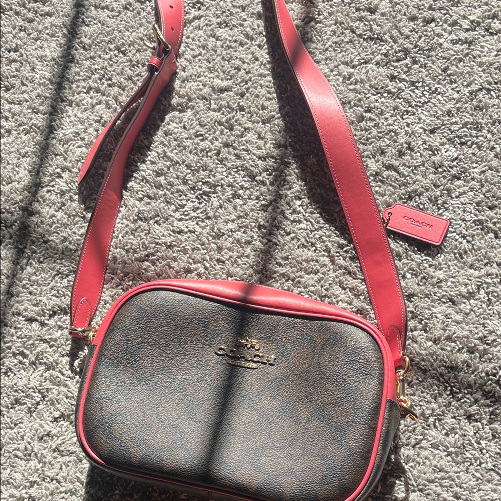 Coach Pink and Brown Crossbody Bag